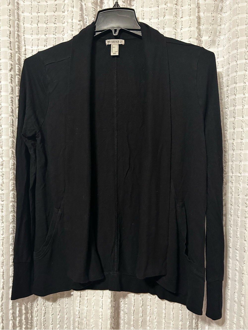 Women’s Small Forever 21 Black Open-Front Blazer Cardigan